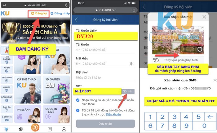 Đăng Ký Kubet - 3 Bước Tạo Tài Khoản Nhanh Chóng Khám phá thao tác đăng ký trên điện thoại