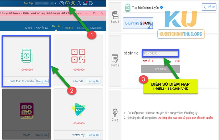 Nạp Tiền Kubet - Quy Trình Gửi Vốn Nhanh Gọn Và Bảo Mật Phương pháp nạp tiền trực tiếp qua ngân hàng rất phổ biến