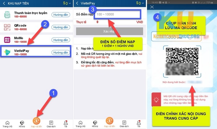 Nạp Tiền Kubet - Quy Trình Gửi Vốn Nhanh Gọn Và Bảo Mật Sử dụng Viettel Money, Momo để gửi vốn vào tài khoản siêu nhanh
